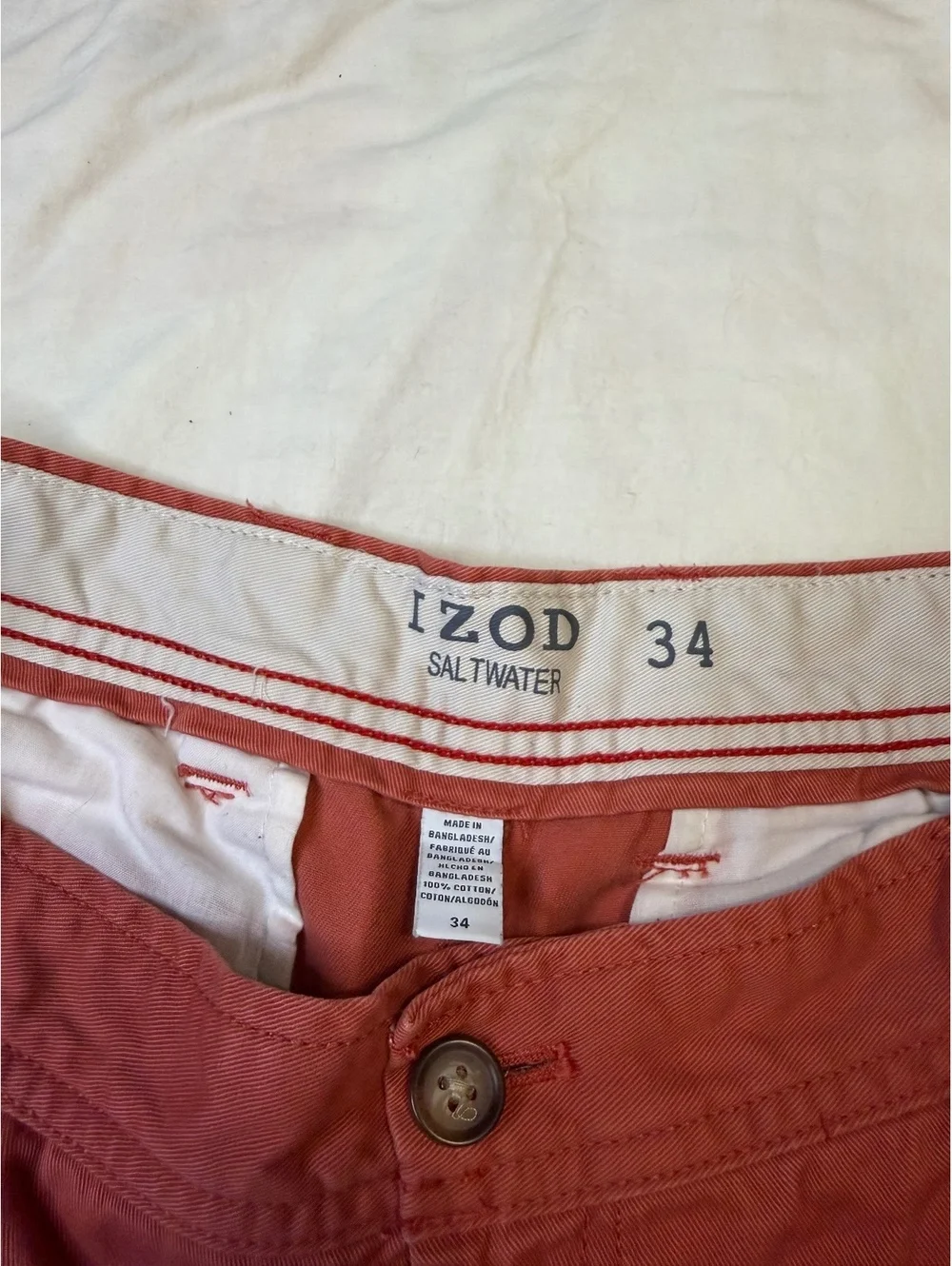 Izod Salmon Cotton Saltwater Chino 9in Shorts